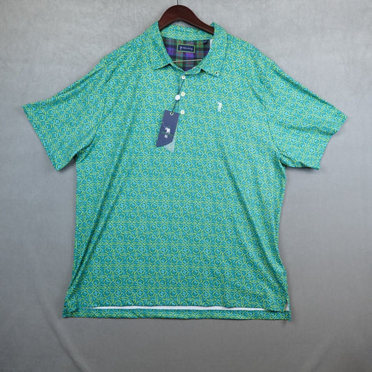 NWT WILLIAM MURRAY Golf Polo Shirt Men XXL Green Knotty By Nature Short Sleeve