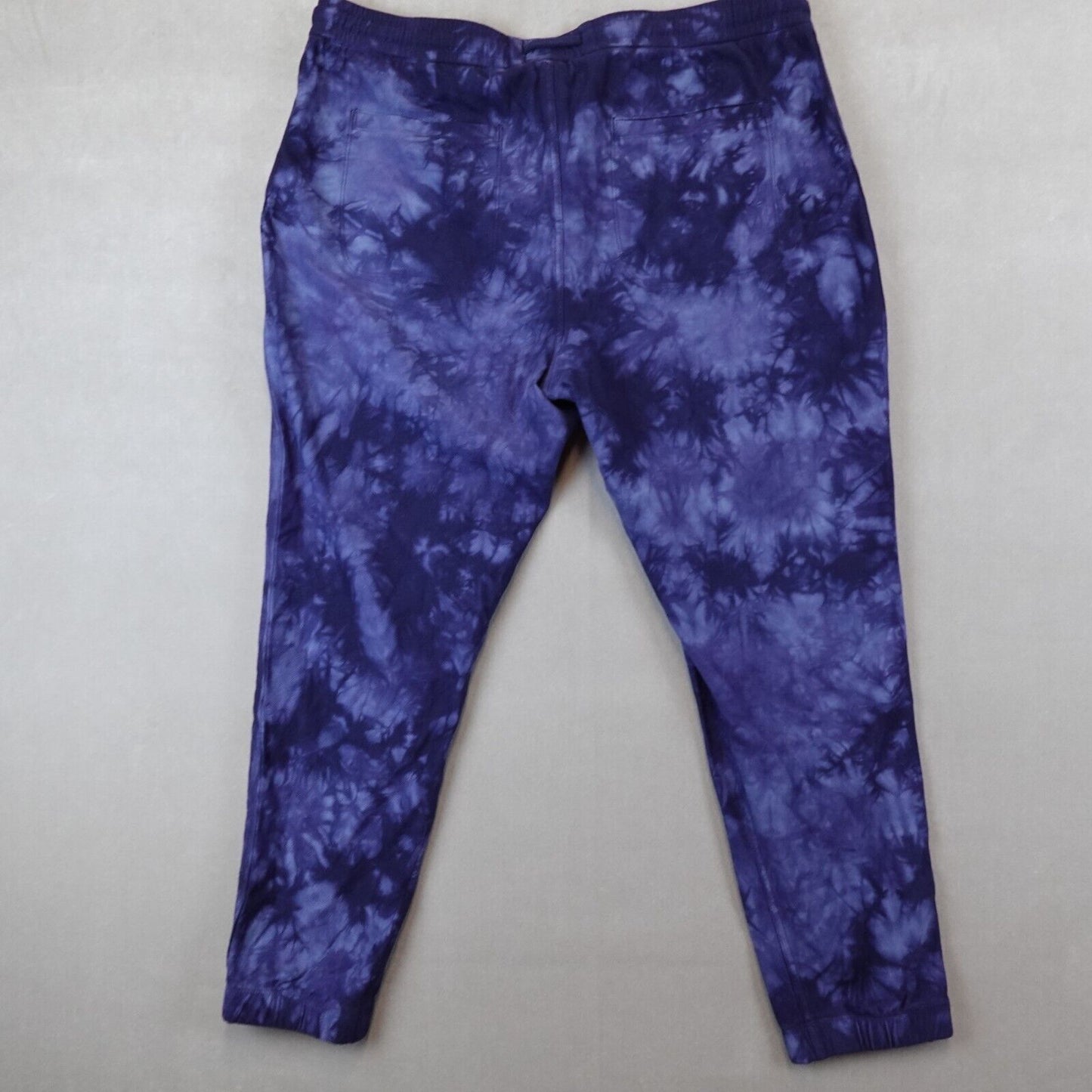 Athleta Farallon Jogger Pants Crystal Tie Dye Women XL Pocket Pull On Blue Taper