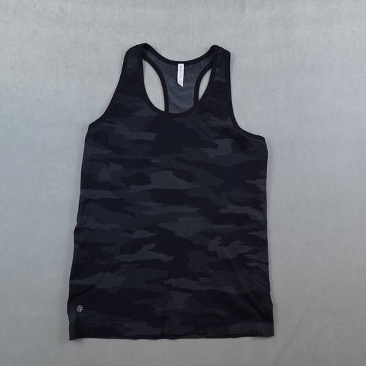 Athleta  Tank Top Scoop Racerback Size Medium Black Camo Lightweight