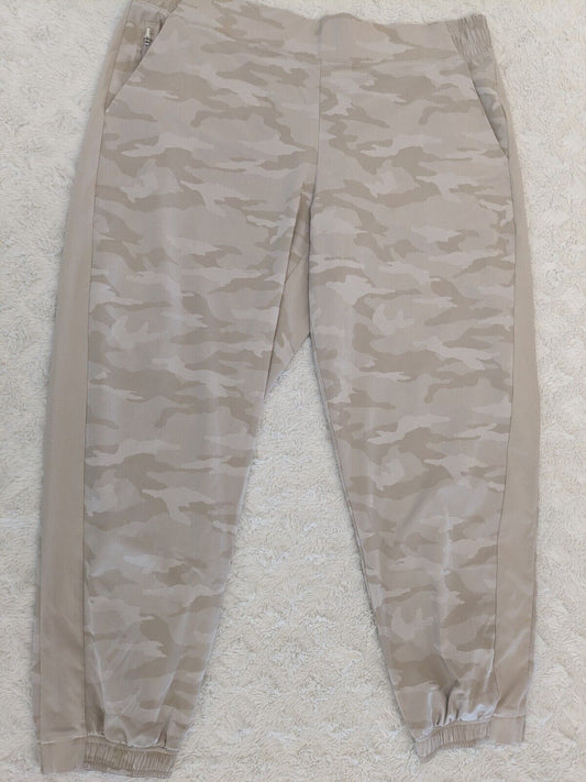 Athleta Brooklyn Camo Jogger Womens 20 Beige Tan Commute Zip Pocket