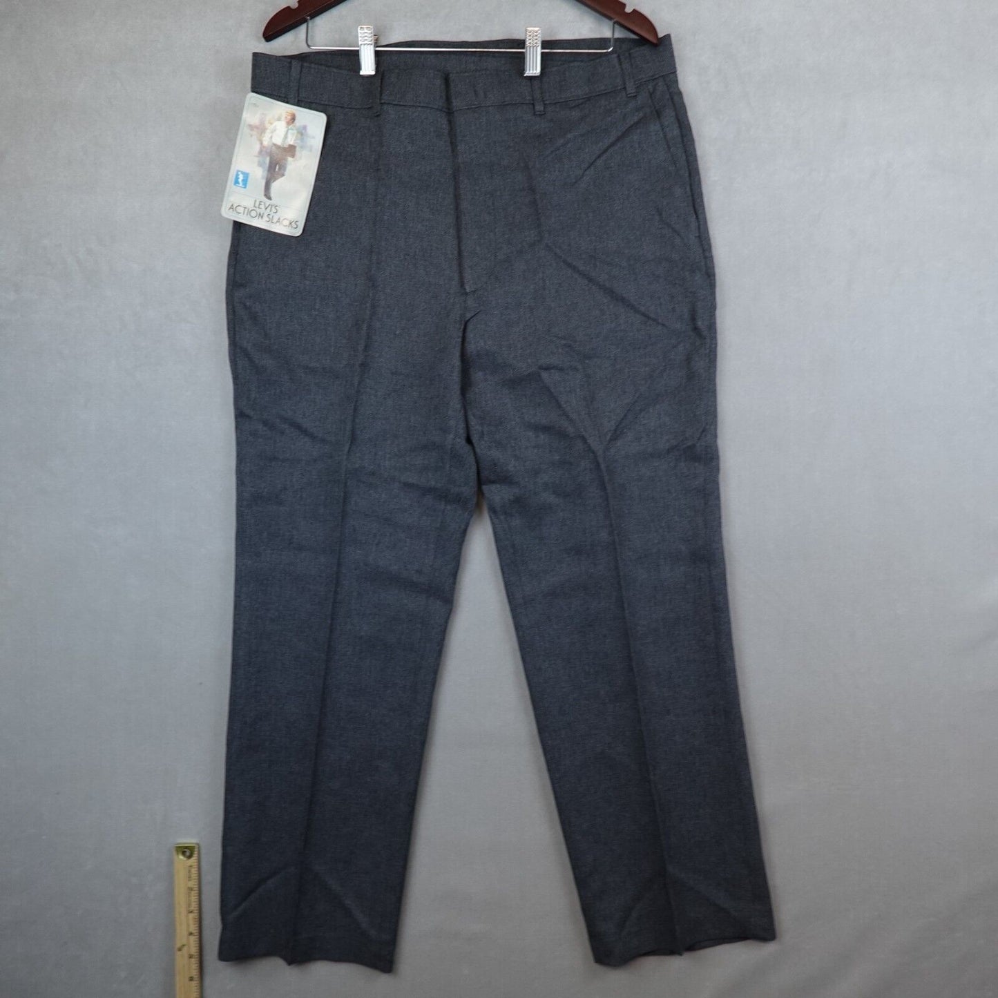 NWT VTG Levis Action Slacks Pants 38x29 Mens Gray Deadstock NOS Made In USA