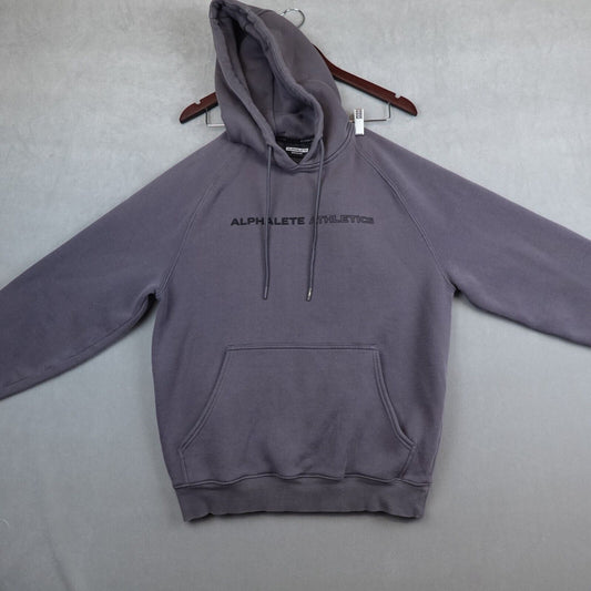 ALPHALETE Hoodie Mens Gray Classic Sweatshirt Size Medium Casual Gym Spellout