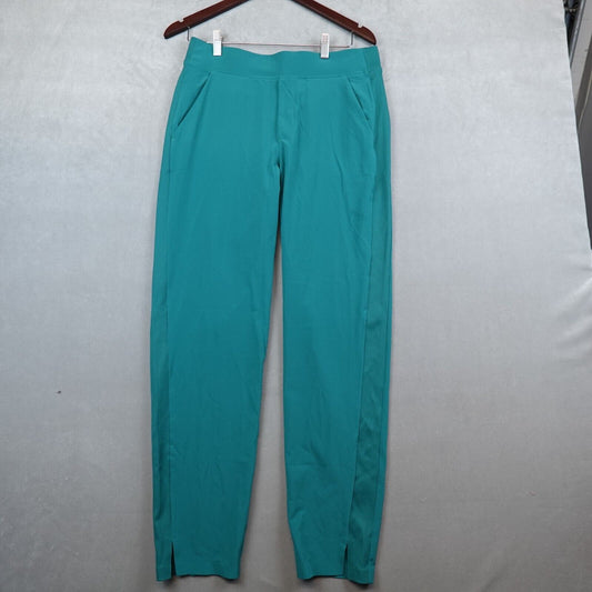 ATHLETA Brooklyn Pants Women 8 Tall Ankle High Rise Pull On Green Pockets Travel