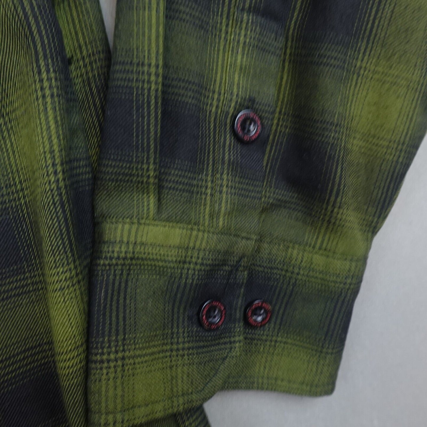 Dixxon Flannel Shirt Men 5XL Pearl Snap Plaid Lone Wolf Long Sleeves Biker Green