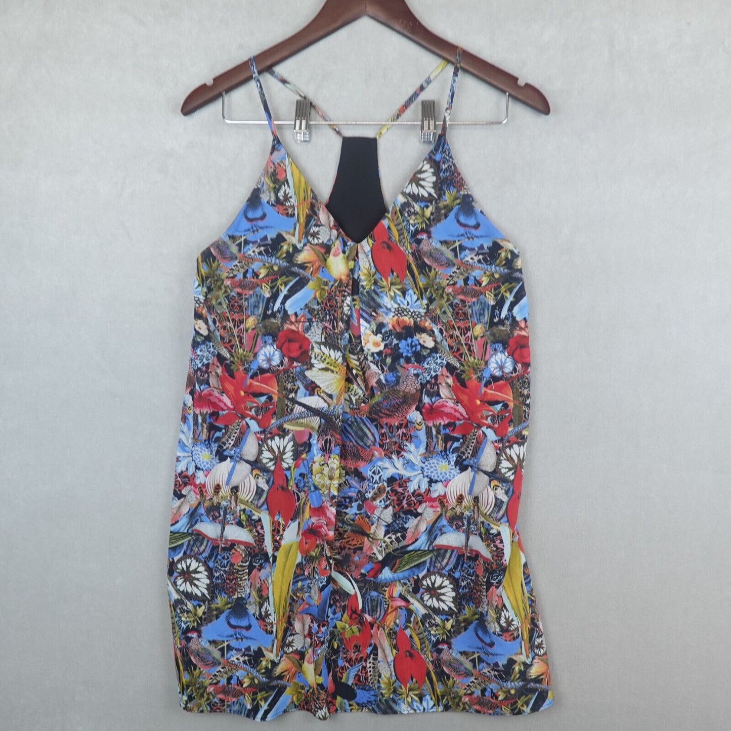 Alice + Olivia Dress Fierra T Back Tank Floral Women SIze Small Silk Blend Lined