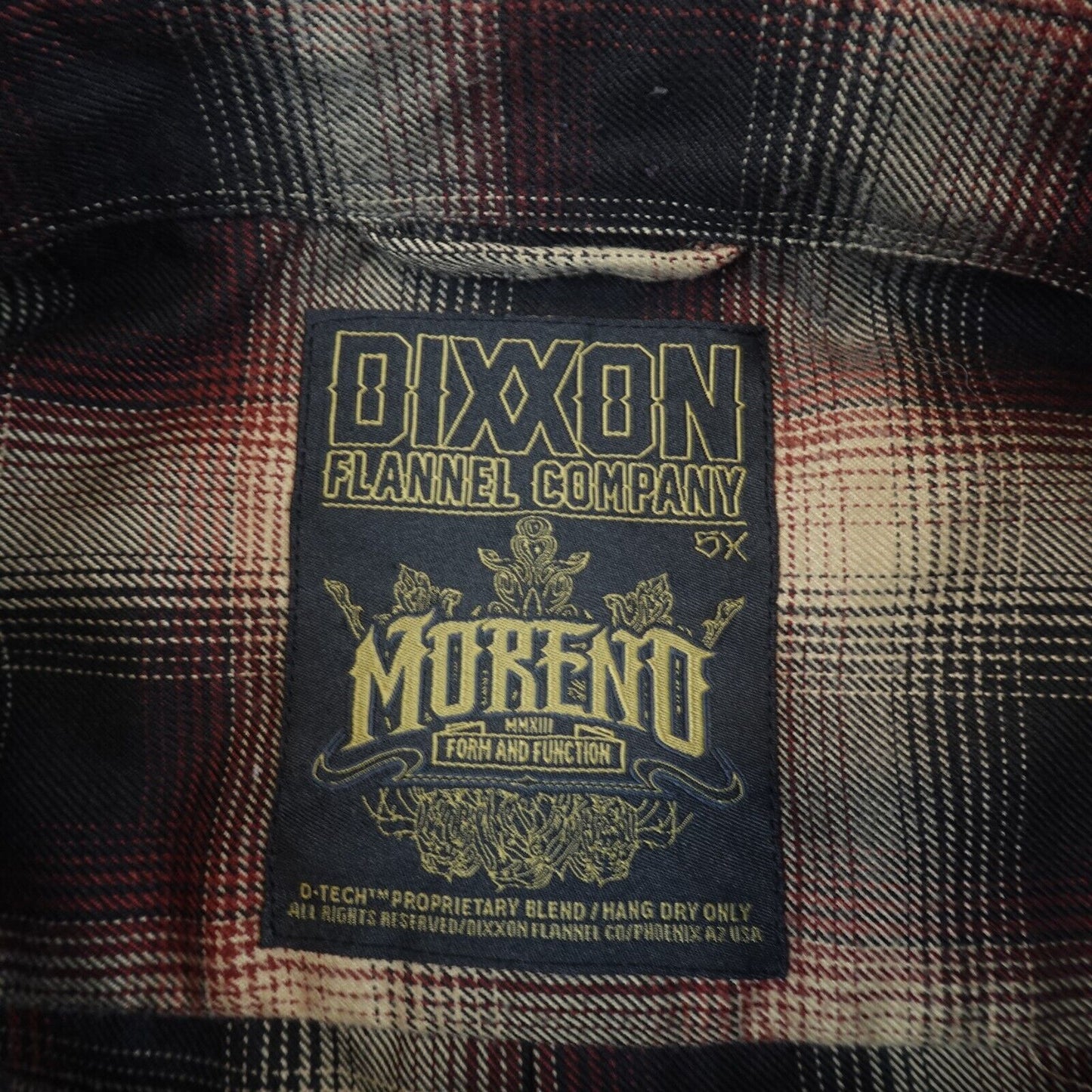 Dixxon Flannel Shirt Men 5XL Pearl Snap Plaid Moreno Long Sleeves Biker Outdoors