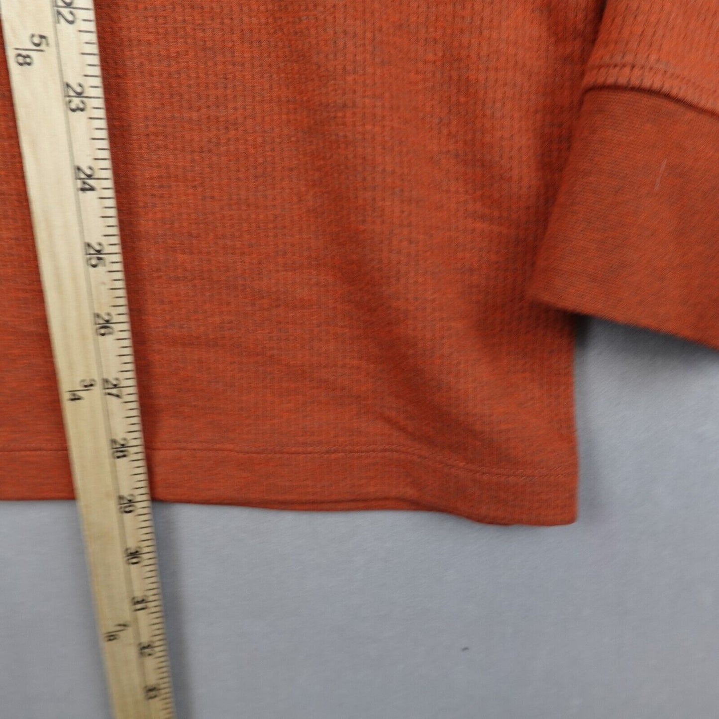 01.Algo Henley Shirt Men Size Large Thermal Long Sleeve Anti Odor Wicking Orange