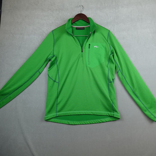 Kjus Hydraulic Shirt Half Zip Midlayer Wicking Golf Outdoors Pullover Green LS*