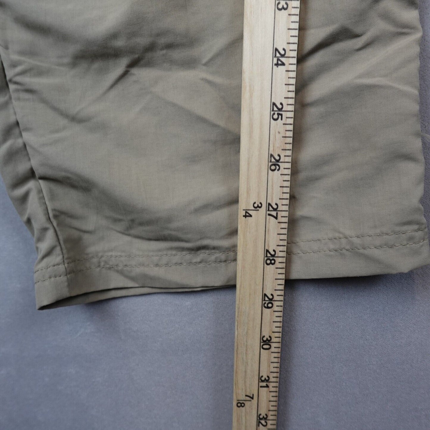 L.L. Bean Pants Women Large Khaki Camp Straight Nylon Cargo Hiking Belt Utility