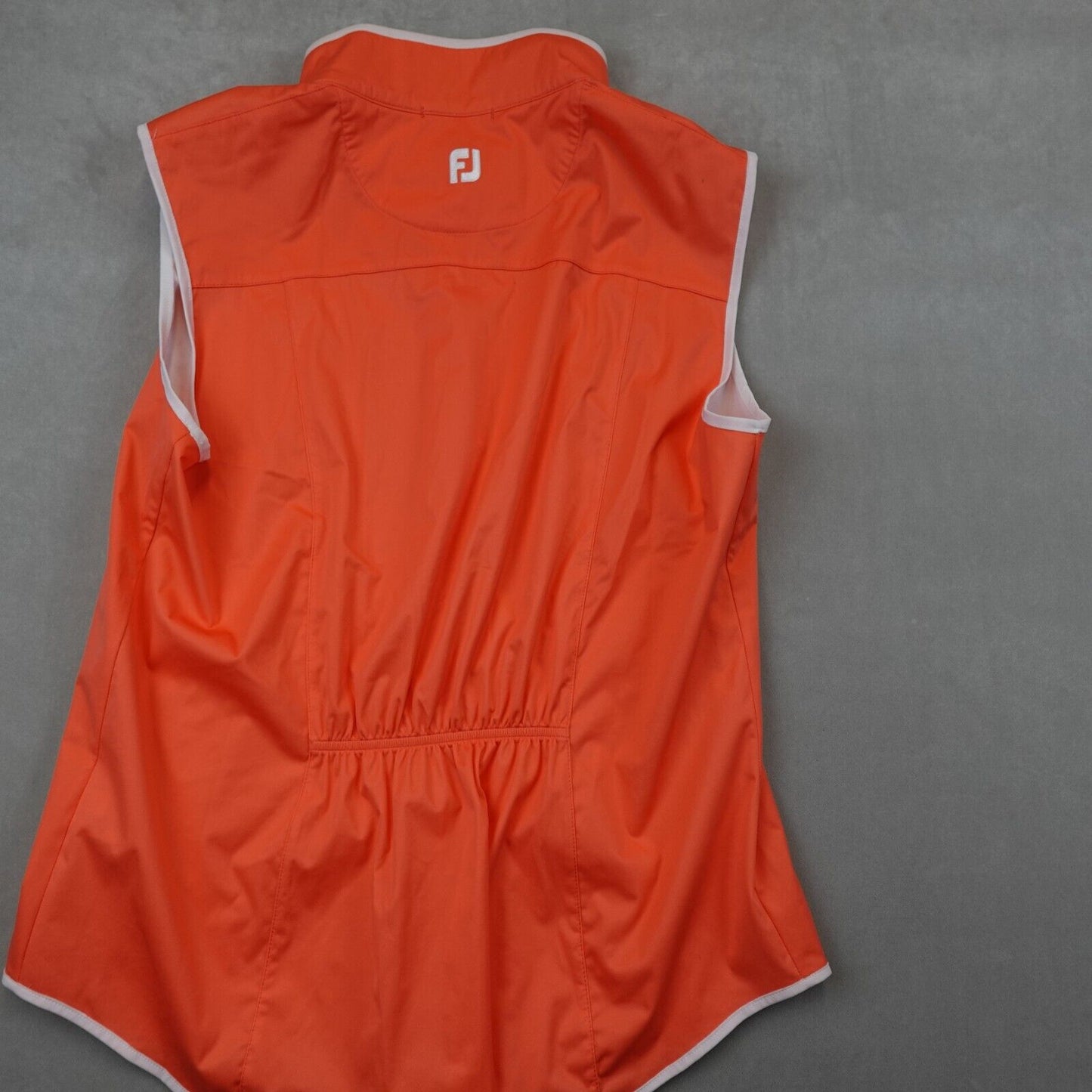 Footjoy Golf Vest Full Zip Windbreaker Orange Womens Size Large Club Logo