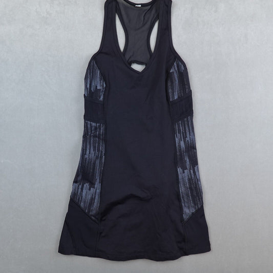 Lululemon Ace Tennis Dress Black Scratch Match Black Mesh Size 0