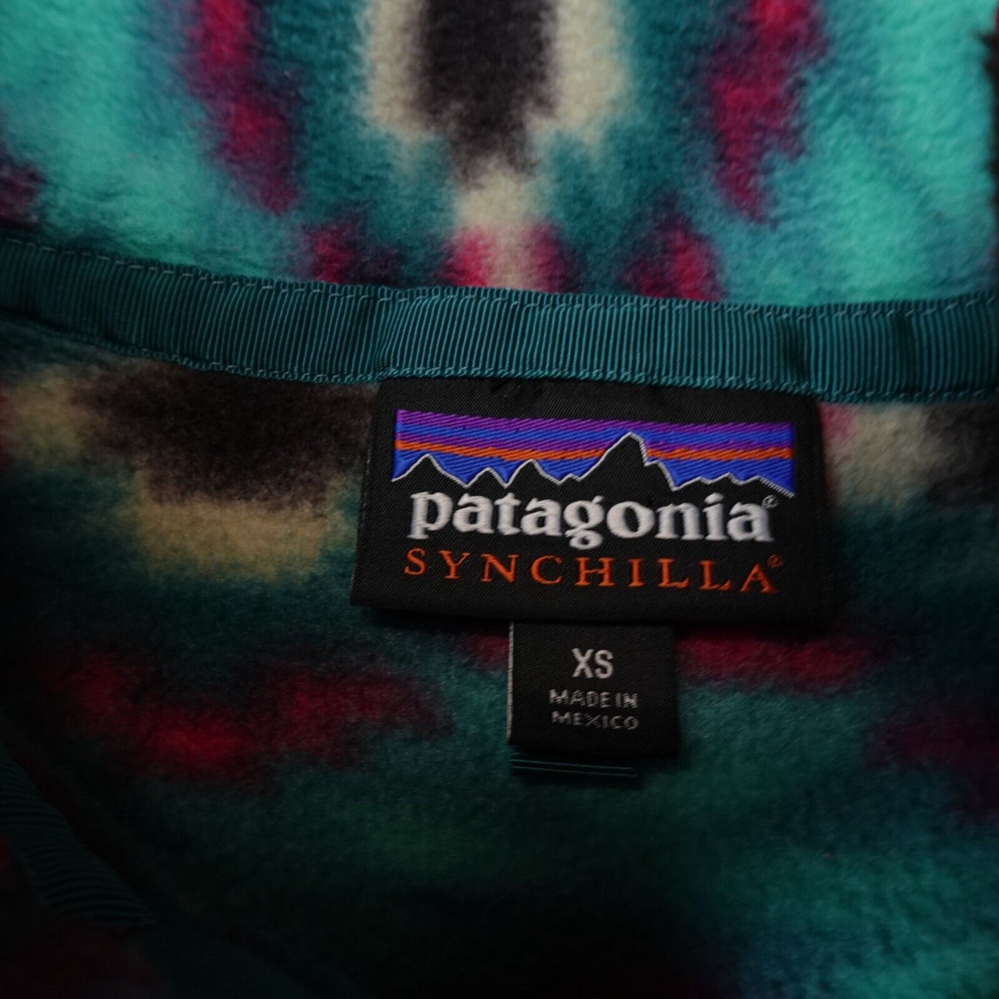 PATAGONIA Synchilla Sweater Snap Tee Aztec Fleece Pullover Jacket XS Navajo VTG