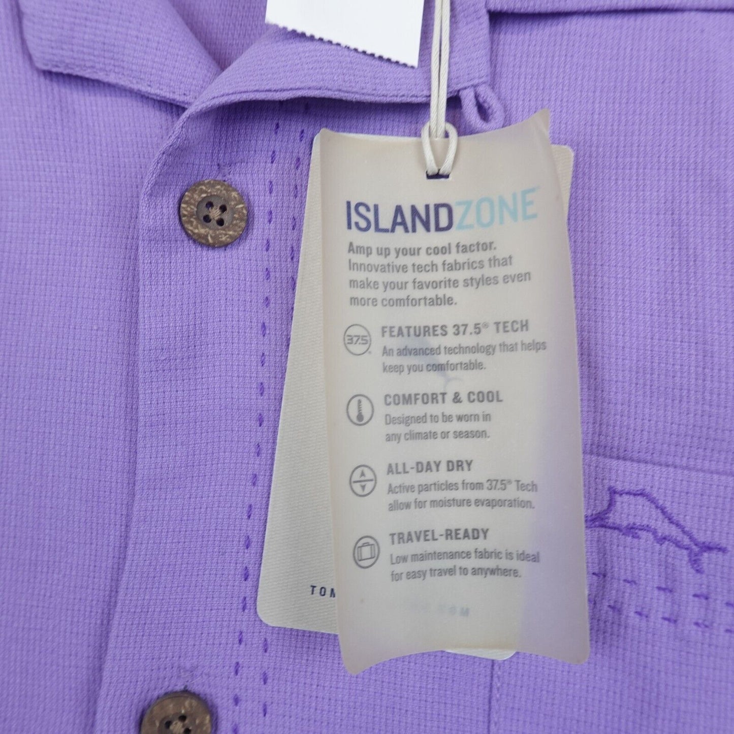 NWT Tommy Bahama Shirt Island Zone Royal Bermuda Men Large Spring Lavender Camp